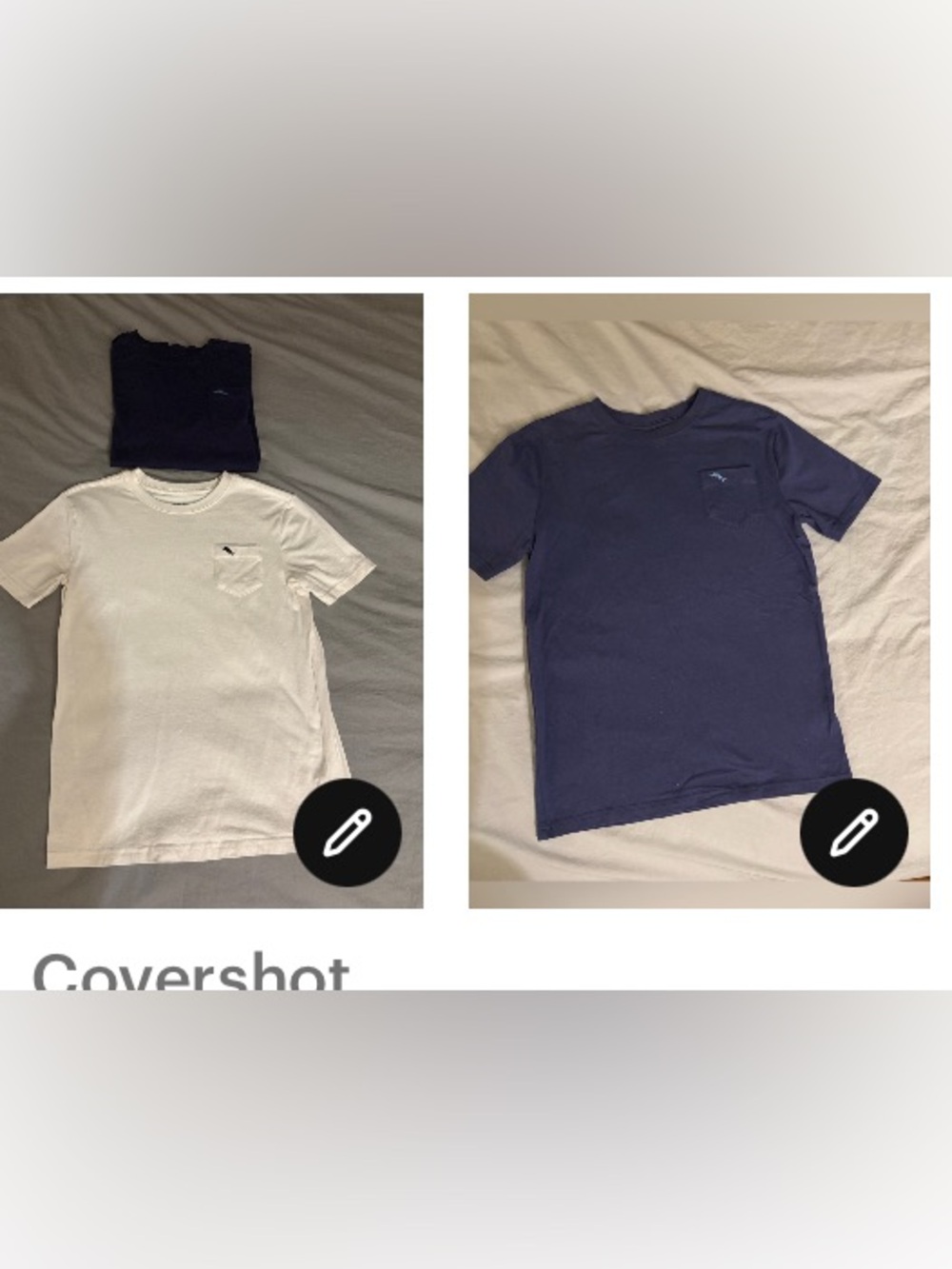 2 tops Tommy Bahama T-shirt size 10–12 White Pocket Crew